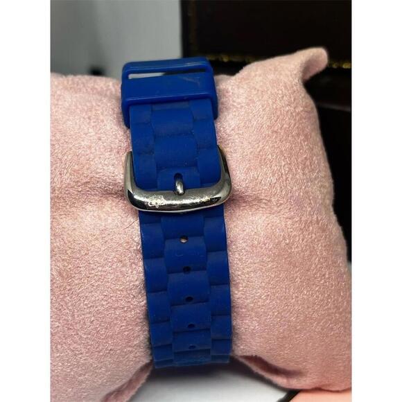 Juicy Couture Cobalt Blue Jelly Strap Watch Crystal Y2K - Picture 5 of 6